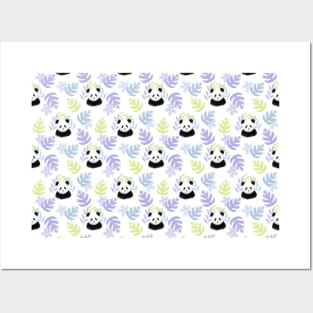 Honeydew, Lilac, and Sky Blue Panda Pattern - 1000Pandas by Amanda Roos Posters and Art